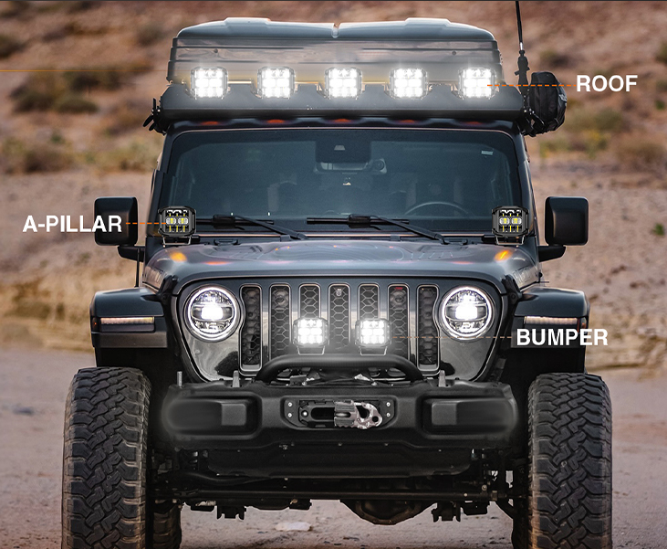 Montagem da luz A-pilar A.