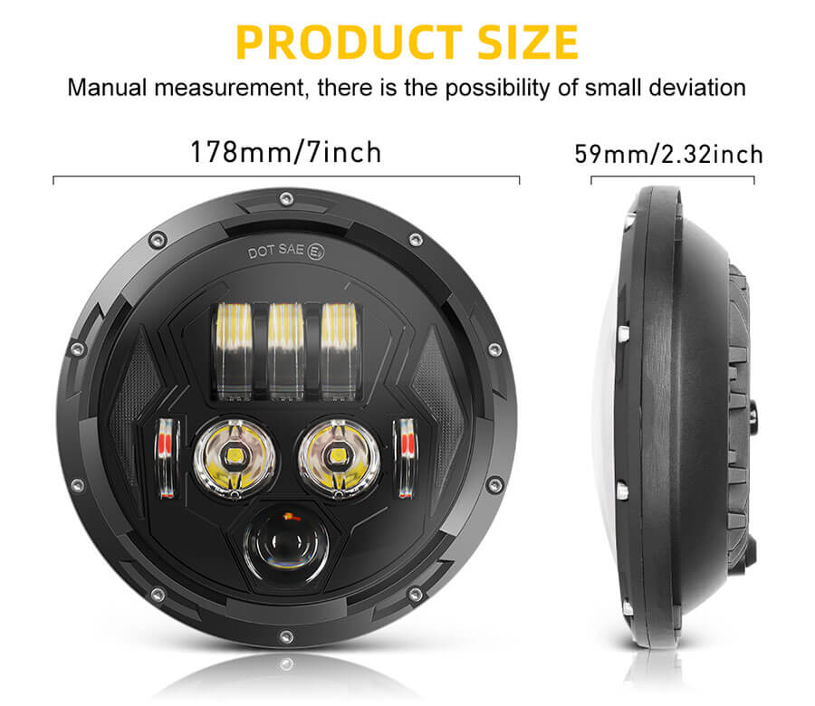 7in Farol de motocicleta com tamanho DRL JG-J005V