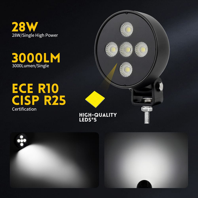 4.2 "Luzes de trabalho LED anti-Glare redondo para Tractors-GC-Y35