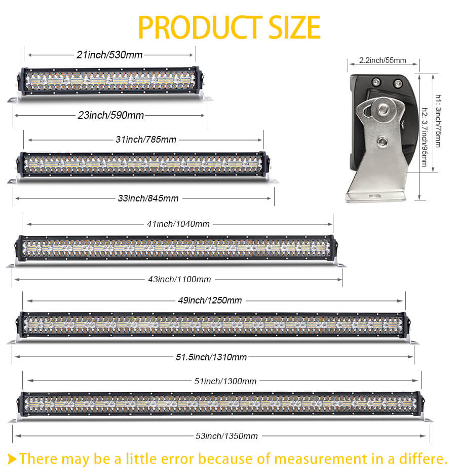 Fora de estrada LED Dual Color Flash Bar Light para Caminh&otilde;es 9631-T-RQ Tamanho