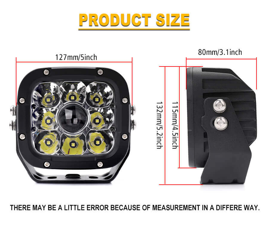 Ret&acirc;ngulo de 5 polegadas Off Road Laser Driving Lights Tamanho JG-L050