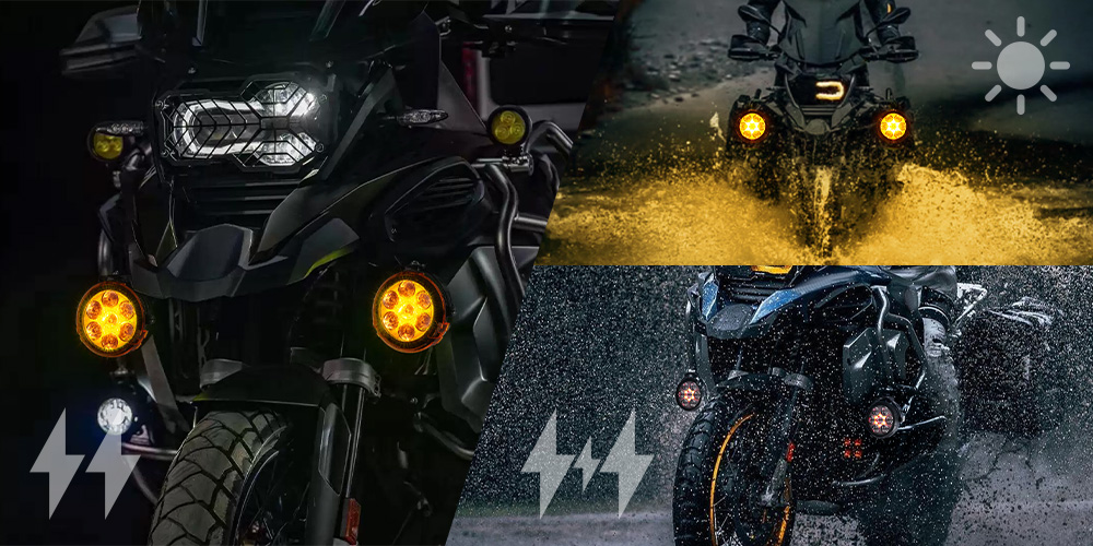 Luzes de LEDs de ponto auxiliar para motocicleta 13