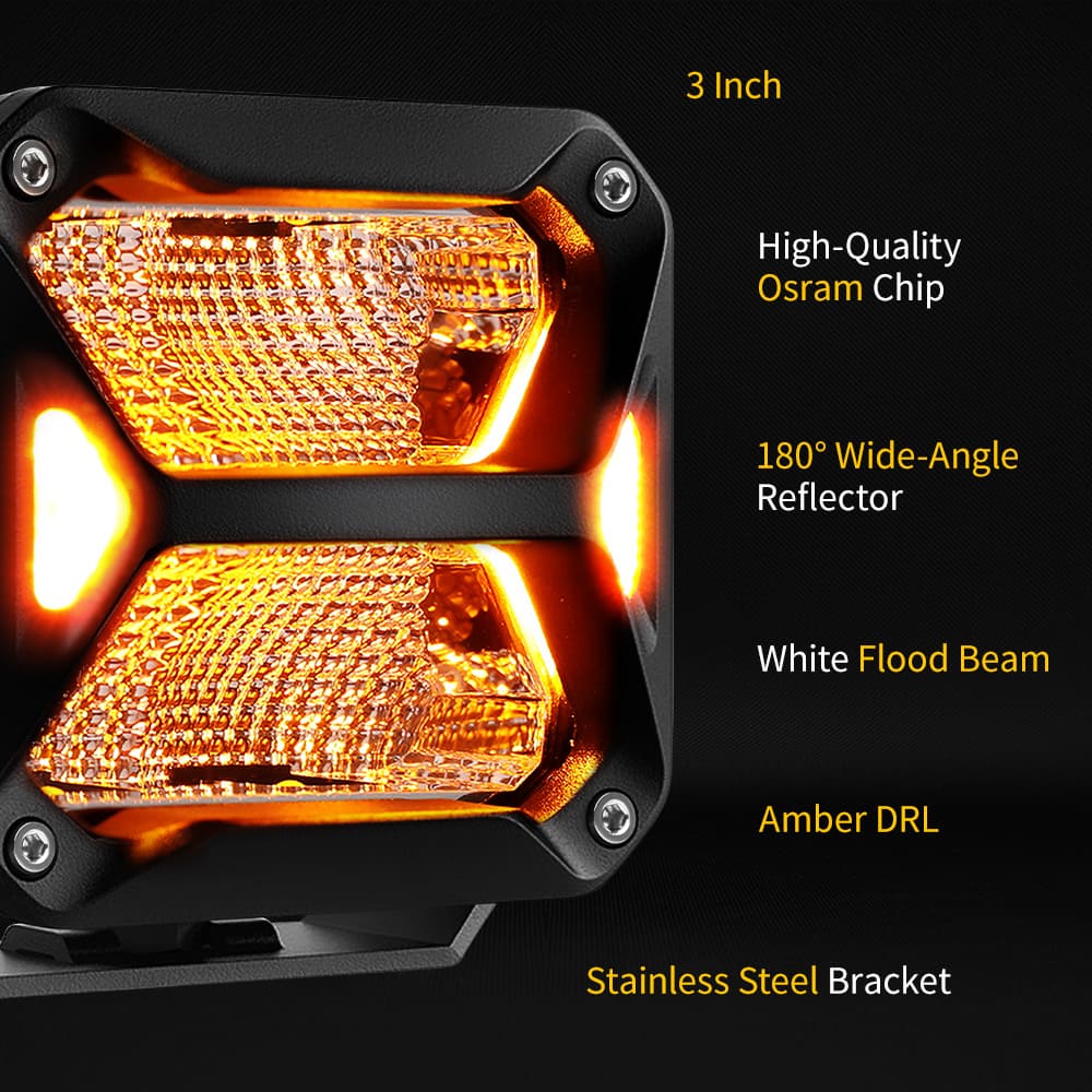 Lâmpada de trabalho LED de 3 polegadas 35W feixe de inundação ECE R10 aprovado-Y995-3IN-F