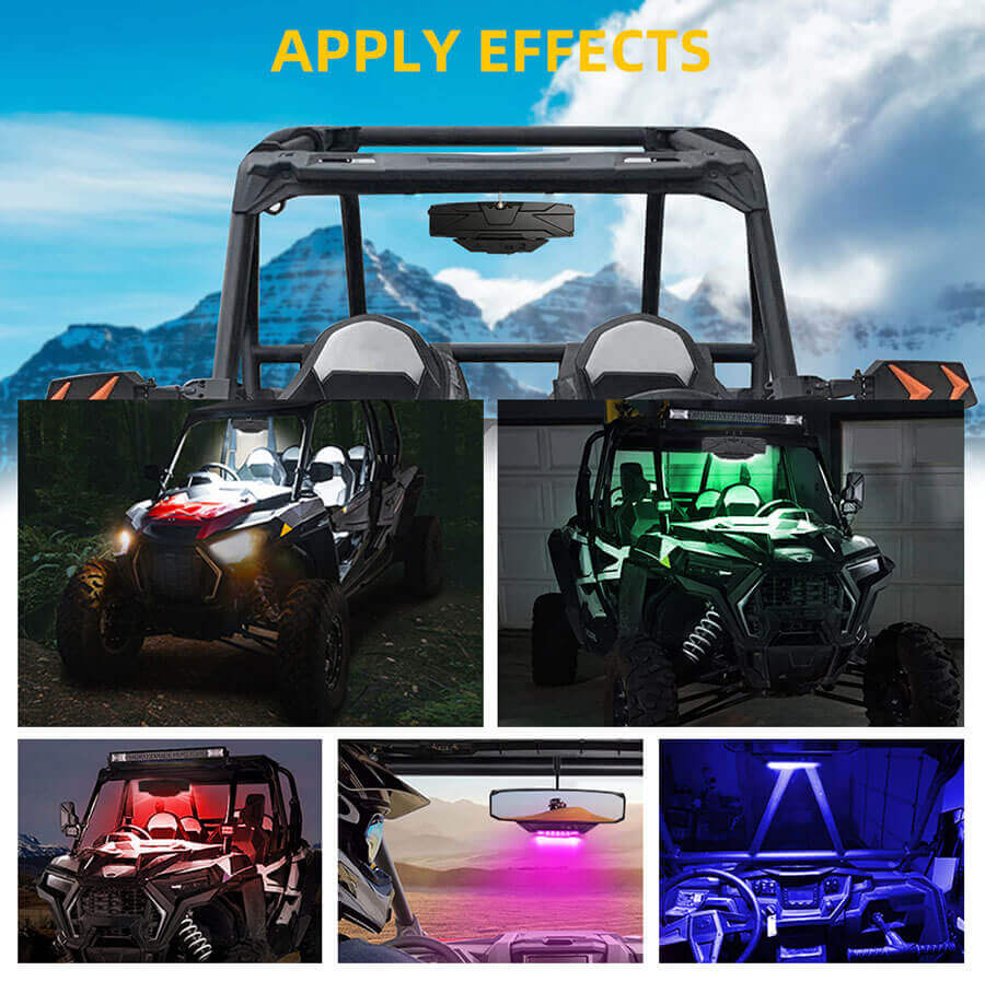 RGB UTV Center Retrom View Mirror JG-JZD-12L Aplicativo 