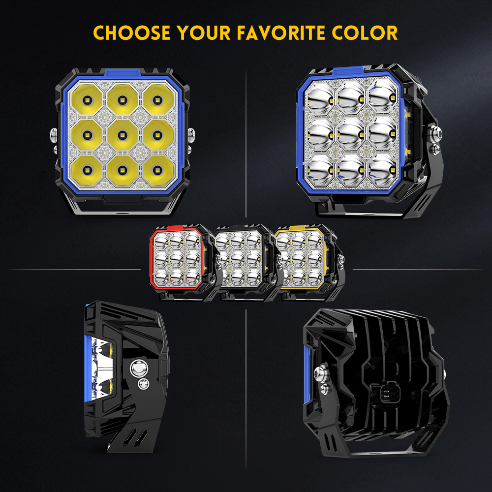 5 polegadas de tiro lateral LED POD LUZES COM WHITE & AMBER DRL-F995-13