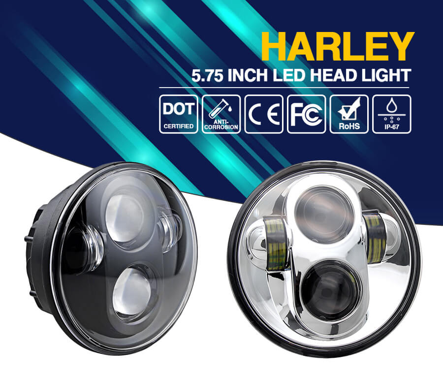 Farol do diodo emissor de luz de 5,75 polegadas para a Harley Motorcycles JG-M002