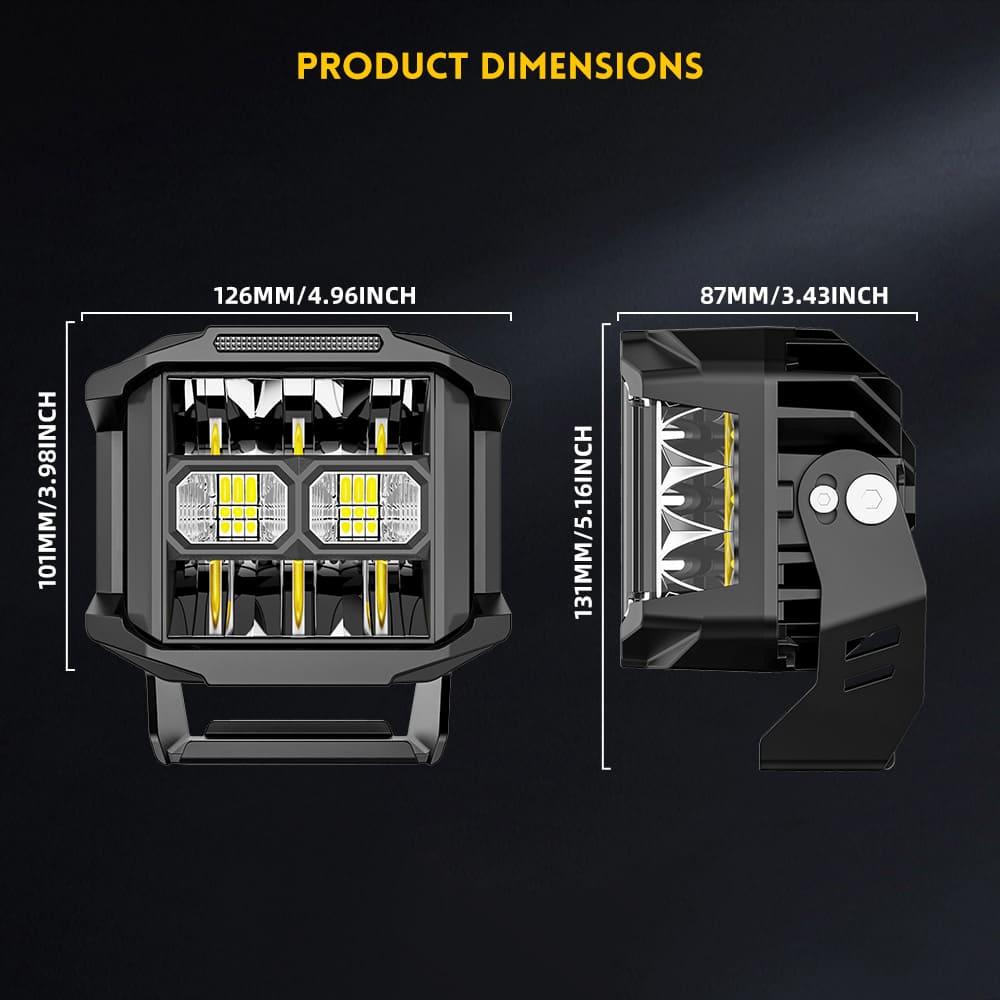 Luzes de condução de atirador lateral de 5 polegadas e 122 W com feixe combinado