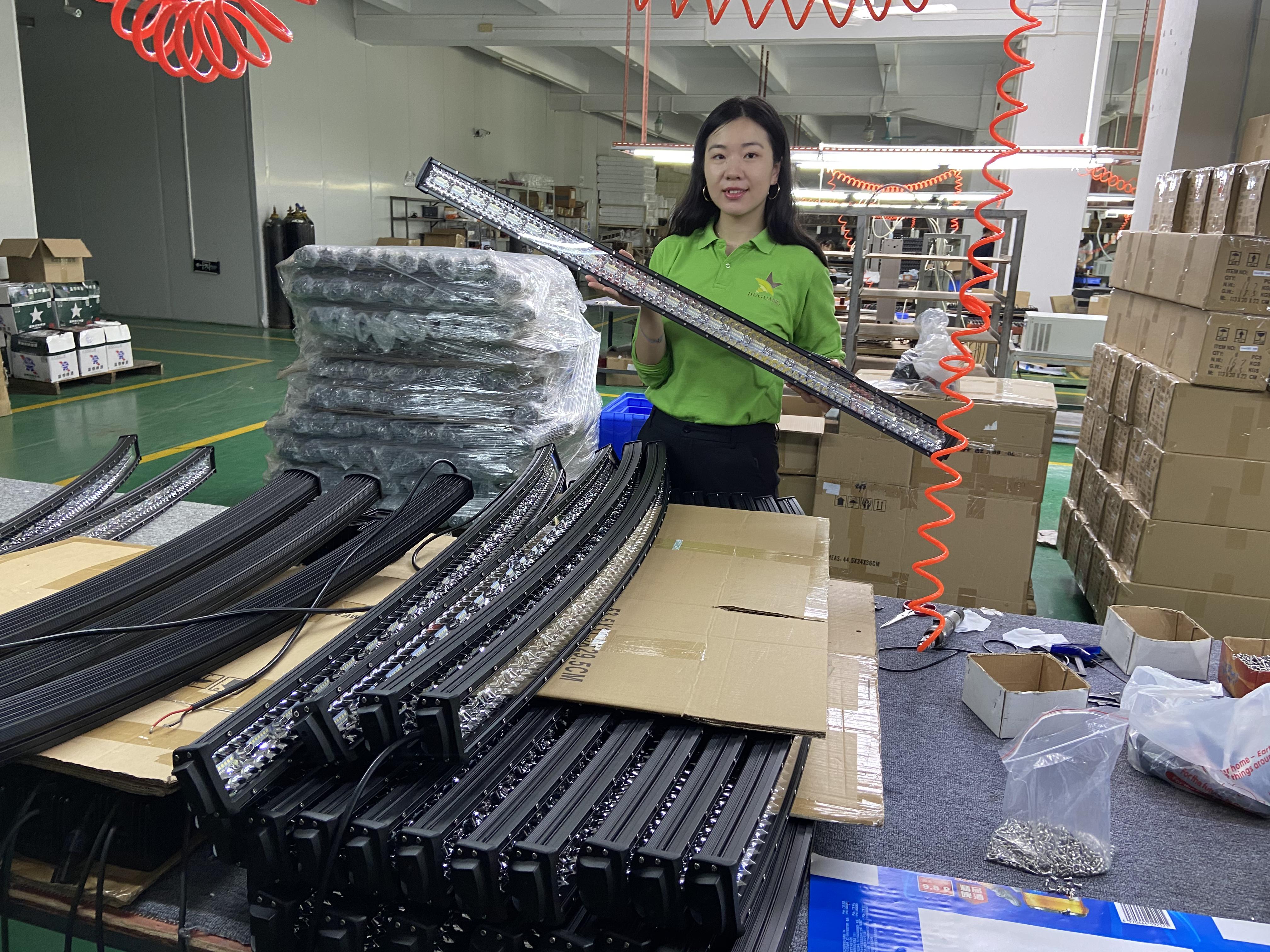 processo de embalagem de barra de luz led